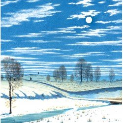 Winter Scene in Moonlight - Henry Farrer